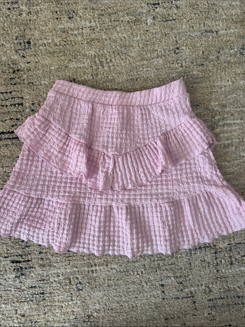Zara Girls Pale Pink Tiered Ruffle Mini Skirt size 8